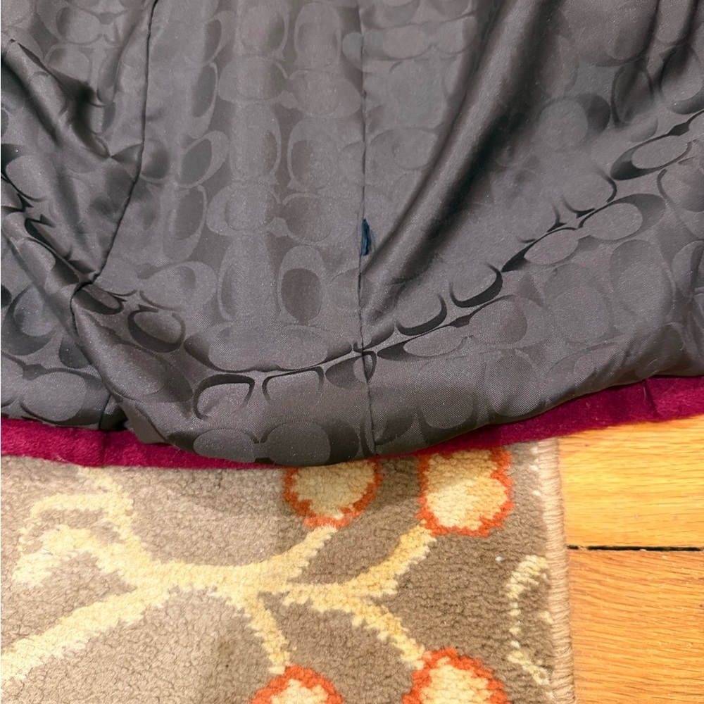Coach Burgundy Trench Coat with Black Accents - Picture 6 of 9